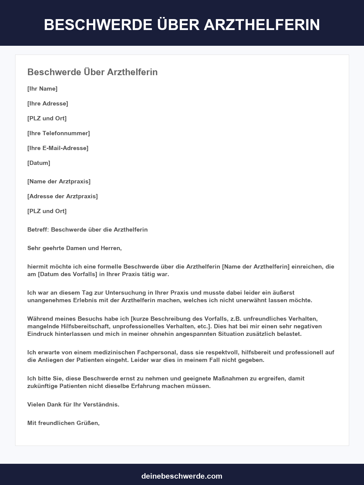 Beschwerde Über Arzthelferin