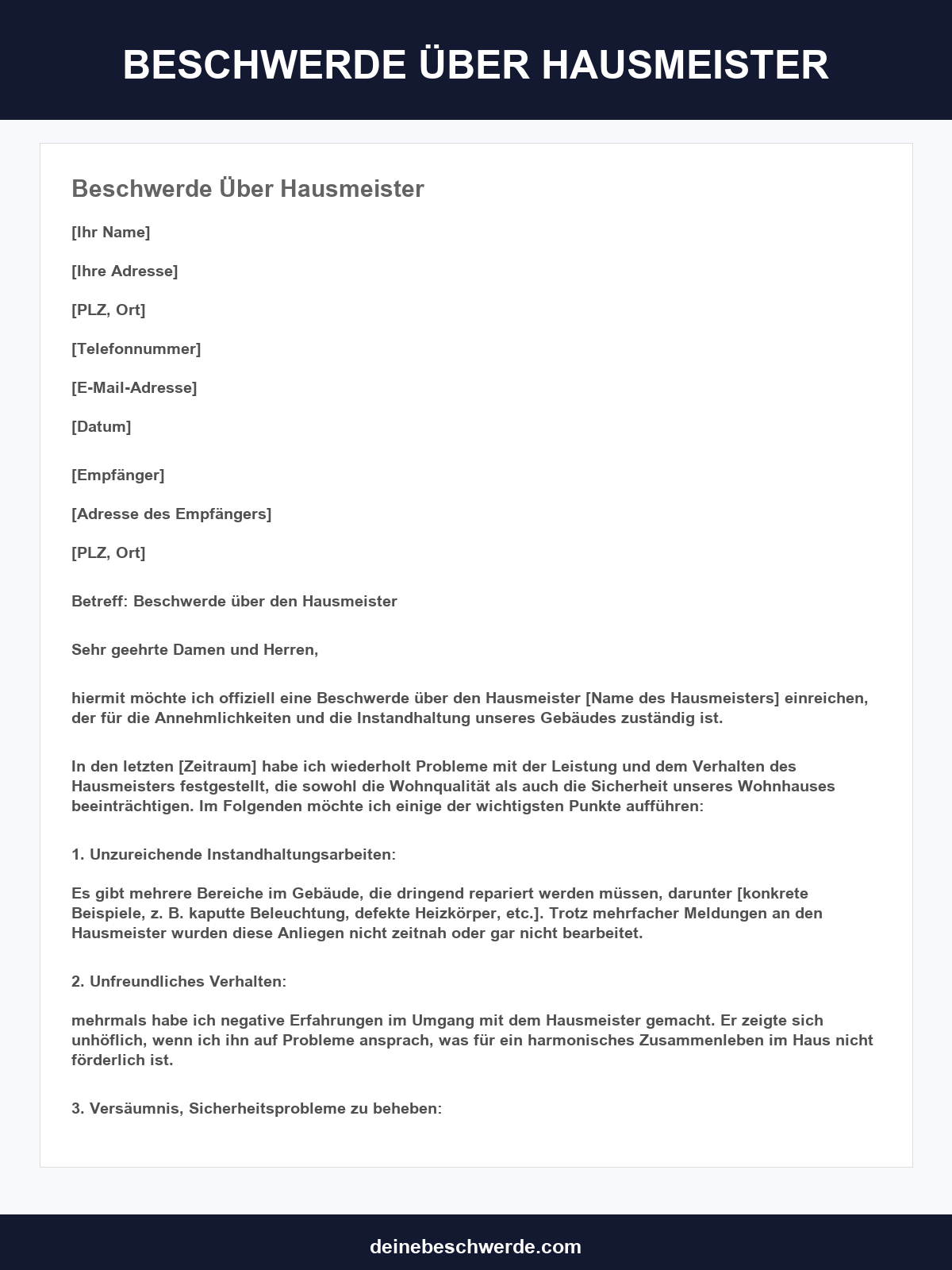 Beschwerde Über Hausmeister